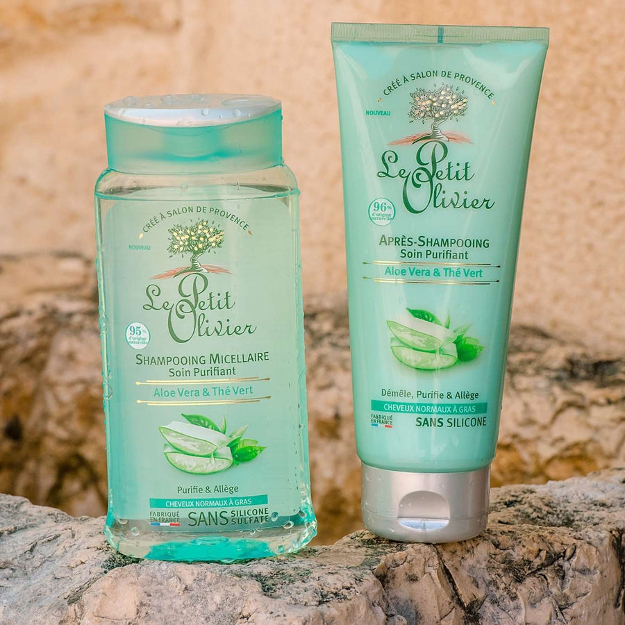 LE PETIT OLIVIER - Après-Shampooing Micellaire Purifiant Aloe Vera et Thé Vert - 200ml