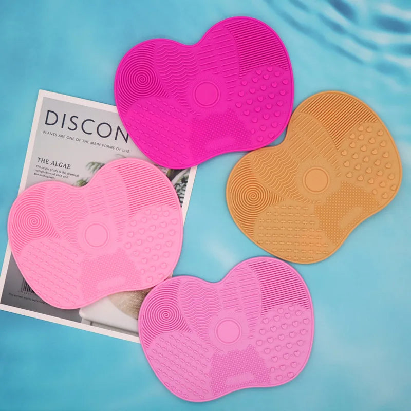 Poppin - Tapis de nettoyage de brosse en Silicone - réf Pink