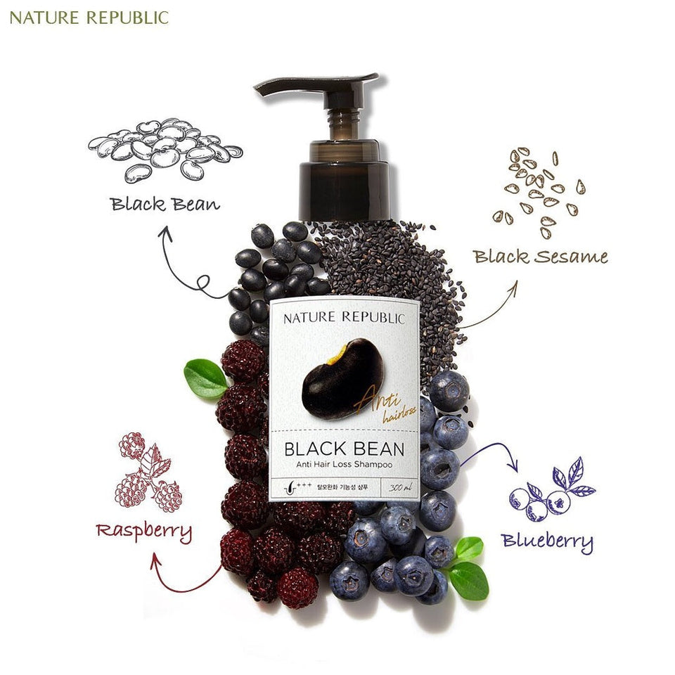NATURE REPUBLIC - Black Bean Anti Hair Loss Shampoo - 300ml