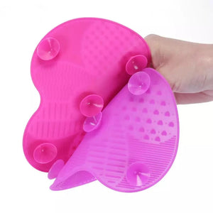 Poppin - Tapis de nettoyage de brosse en Silicone - réf Pink