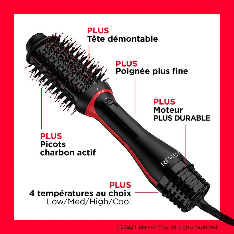 REVLON - Volumiteur monobloc REVLON PLUS 2.0 Sèche-cheveux et brosse à air chaud, noir