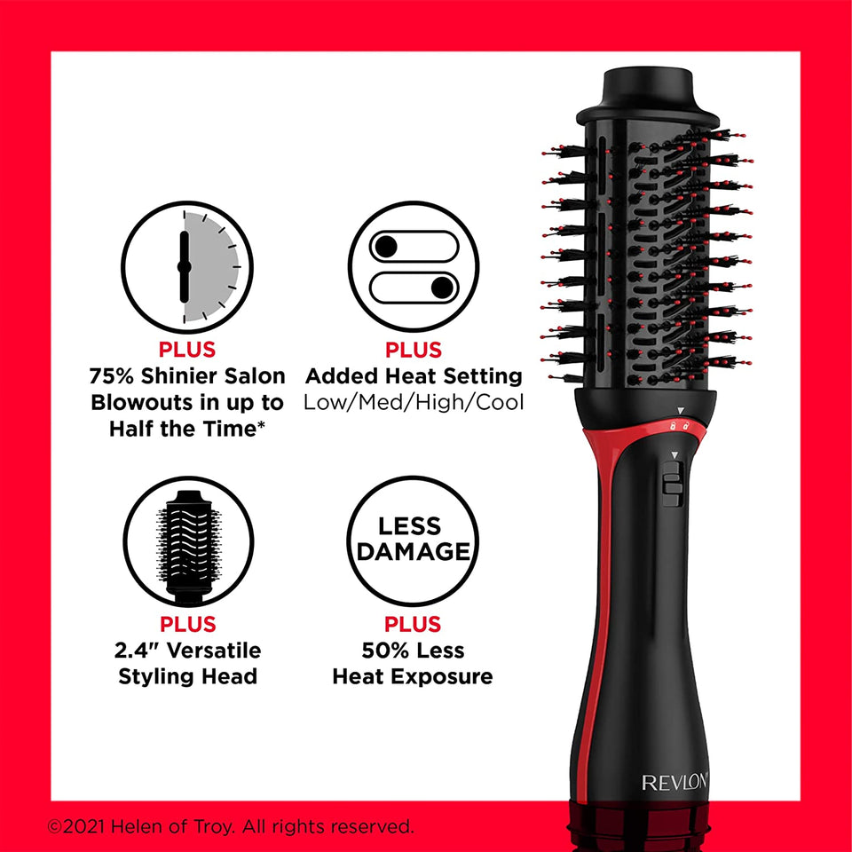 REVLON - Volumiteur monobloc REVLON PLUS 2.0 Sèche-cheveux et brosse à air chaud, noir