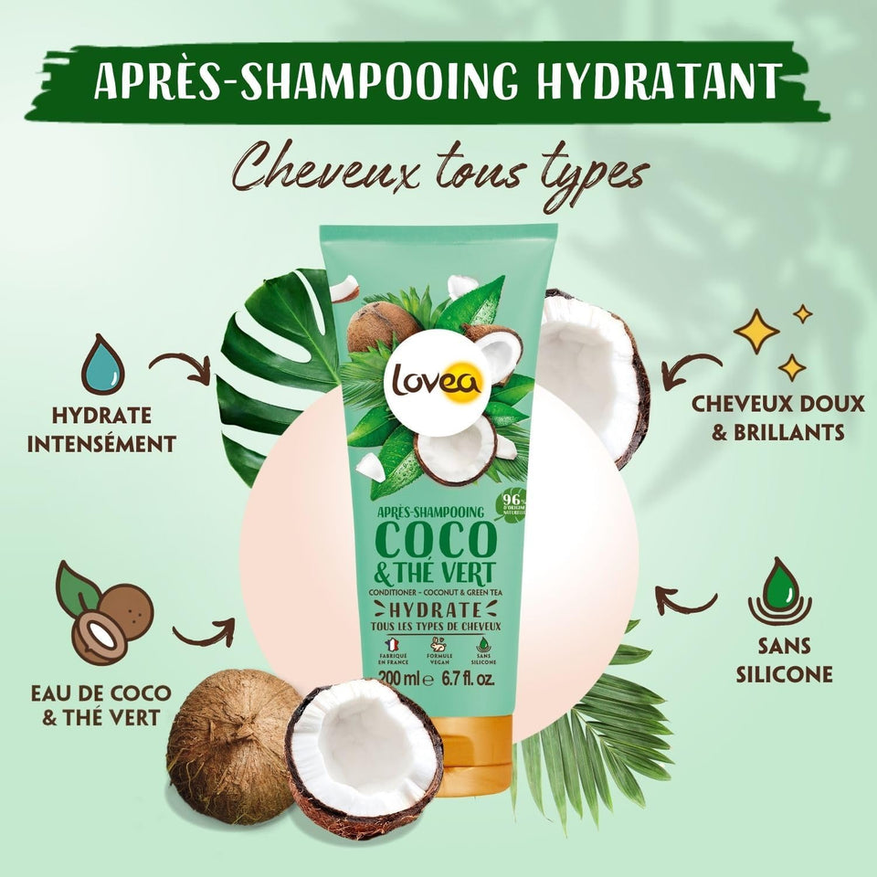 LOVEA - Après Shampooing Coco & Thé Vert - Tous types de cheveux - 250ml