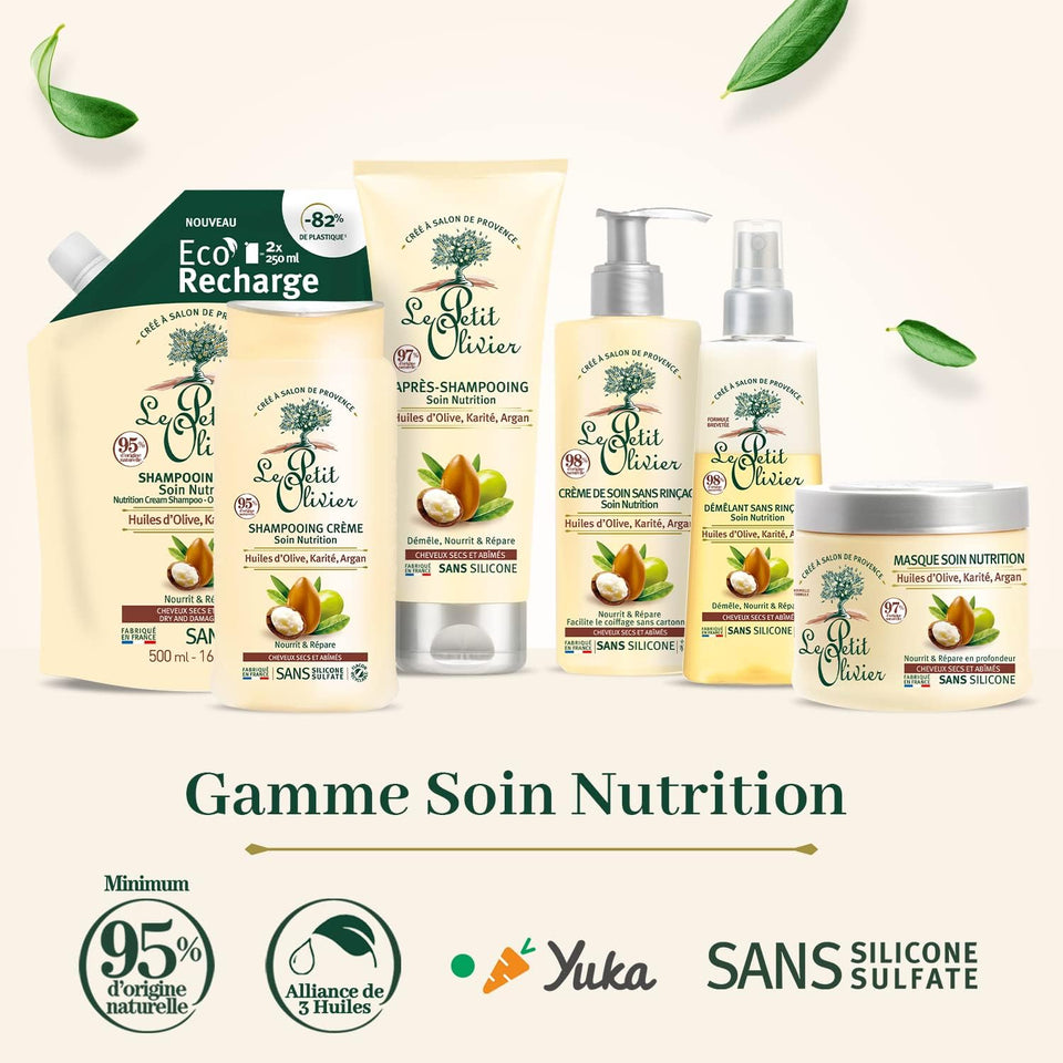 LE PETIT OLIVIER - Crème de Soin Sans Rinçage Nutrition Huiles d'olives Karité et Argan - 200ml