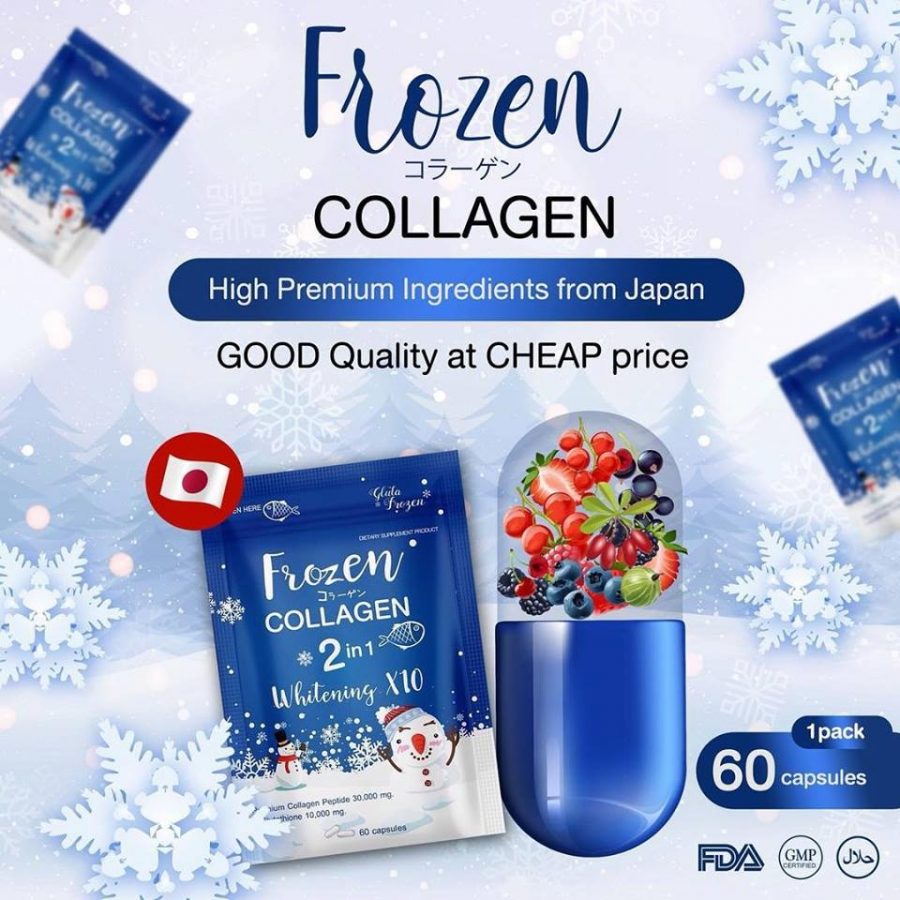 GLUTA FROZEN - Frozen Collagen 2 En 1 Blanchiment & Éclaircissement Naturellement X10 - 60 Capsules