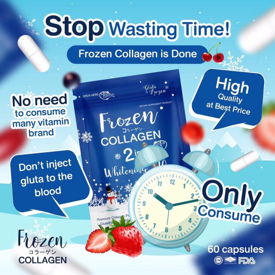 GLUTA FROZEN - Frozen Collagen 2 En 1 Blanchiment & Éclaircissement Naturellement X10 - 60 Capsules