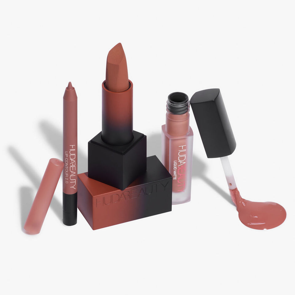 HUDA BEAUTY - The Ultimate Lip Trio Set Coffret Maquillage - réf Interview
