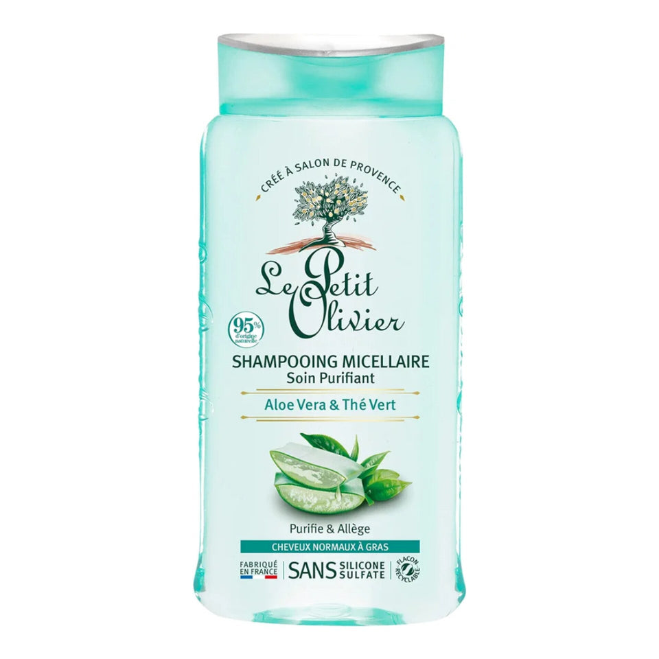 LE PETIT OLIVIER - Shampooing et Après Shampooing Micellaire Purifiant Aloe Vera et Thé Vert - 250ml