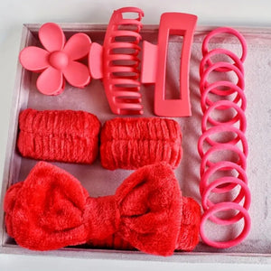 POPPIN - Set Hair Styling Tools Set,Travel Essentials Fushia ( 16pcs )