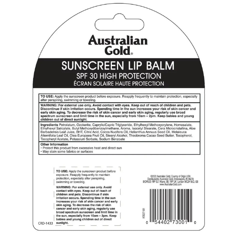 AUSTRALIAN GOLD - Sunscreen Lip Balm SPF 30