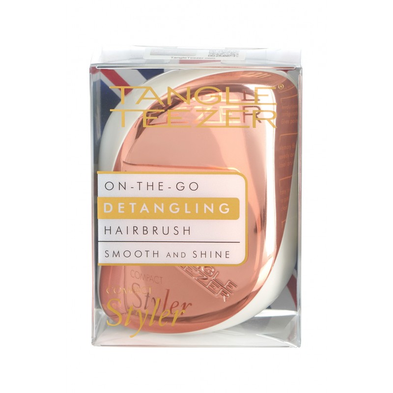 TANGLE TEEZER - Compact , Brosse spécial démêlage Styler -  Rose Gold Ivory