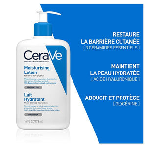 CeraVe - Lait Hydratant Crème Hydratante 24h Nourrissante à l'Acide Hyaluronique - 473ml