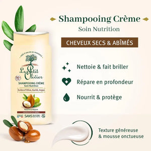LE PETIT OLIVIER - Duo Shampooing et Après Shampooing Crème Nutrition Huile d'Olive Karité et Argan - 250ml