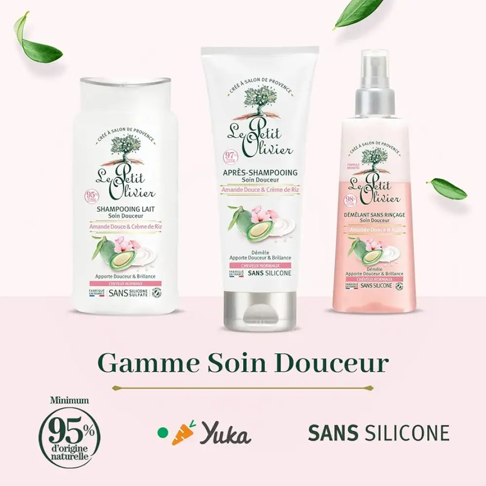 LE PETIT OLIVIER - Duo Shampooing et Après Shampooing Lait Soin Douceur Amande Douce Et Crème De Riz - 250ml