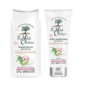 LE PETIT OLIVIER - Duo Shampooing et Après Shampooing Lait Soin Douceur Amande Douce Et Crème De Riz - 250ml