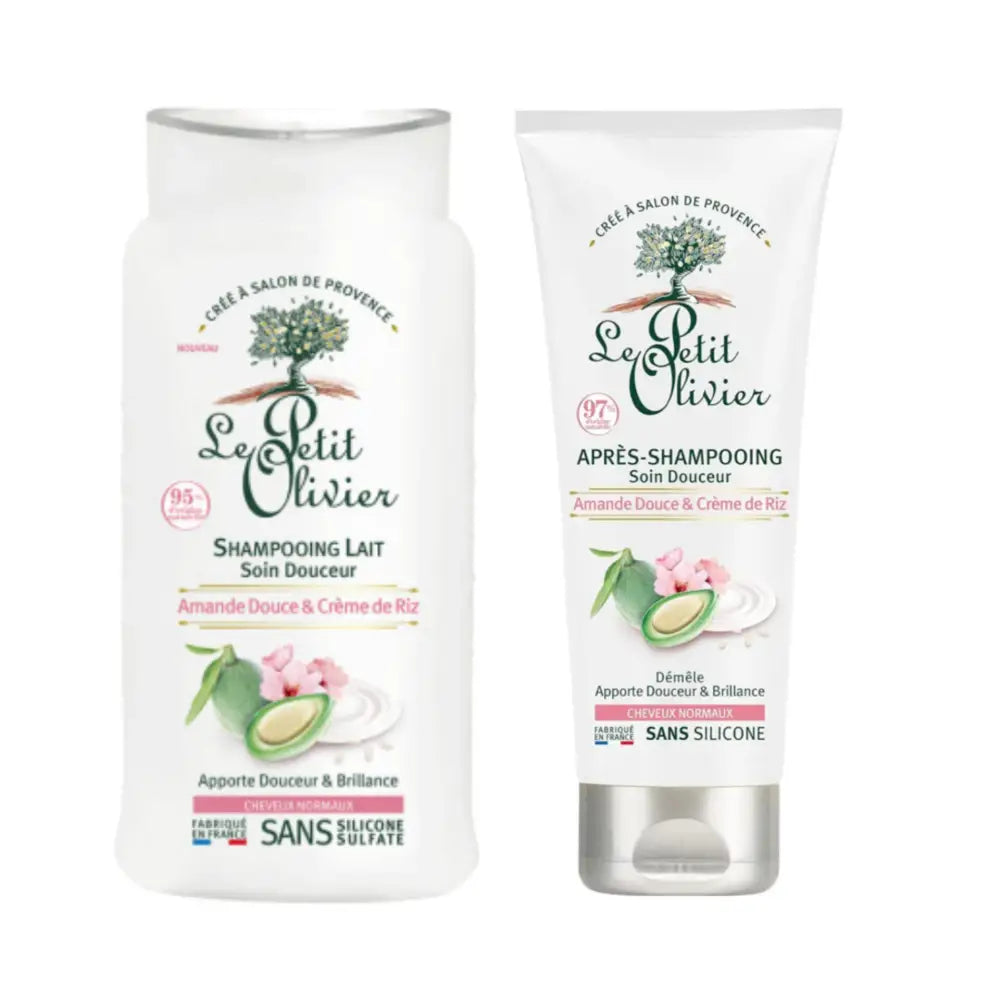 LE PETIT OLIVIER - Duo Shampooing et Après Shampooing Lait Soin Douceur Amande Douce Et Crème De Riz - 250ml