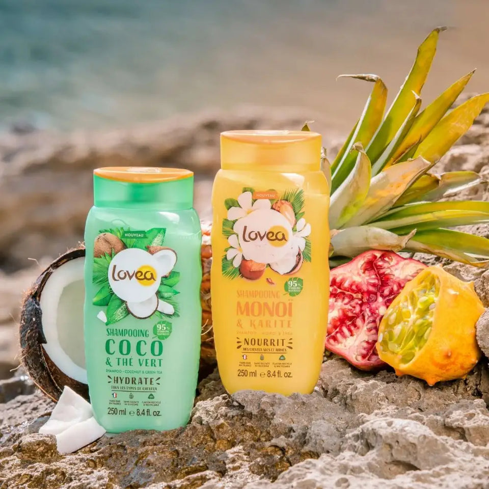 LOVEA - DUO Shampooing + Après Shampooing Monoi, Karité & Shea - Cheveux Secs et Abîmés- 200ml