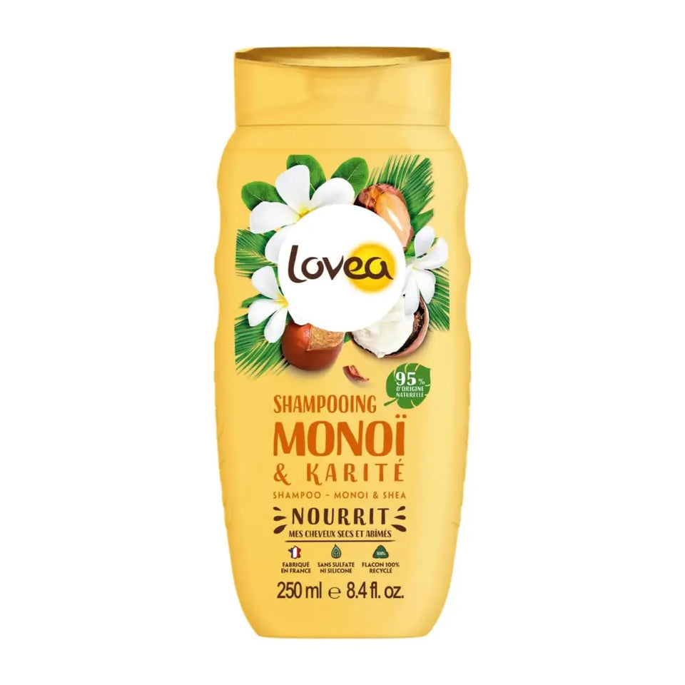 LOVEA - DUO Shampooing + Après Shampooing Monoi, Karité & Shea - Cheveux Secs et Abîmés- 200ml