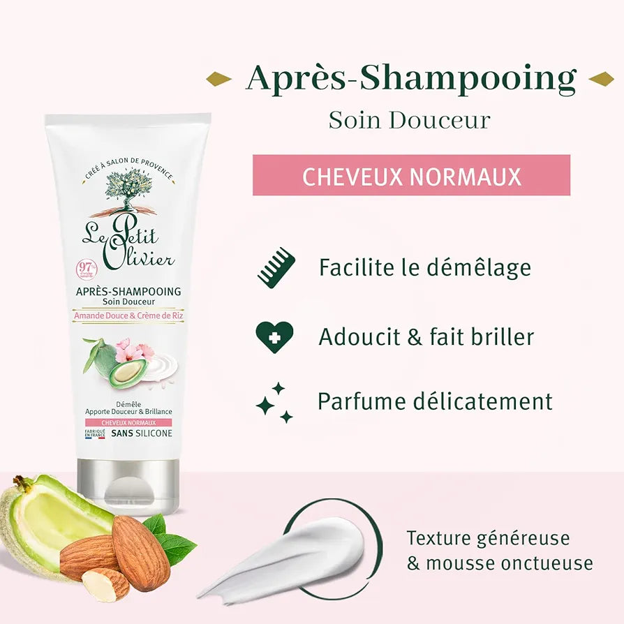 LE PETIT OLIVIER - Après Shampoing Lait Soin Douceur Amande Douce Et Crème De Riz - 200ml