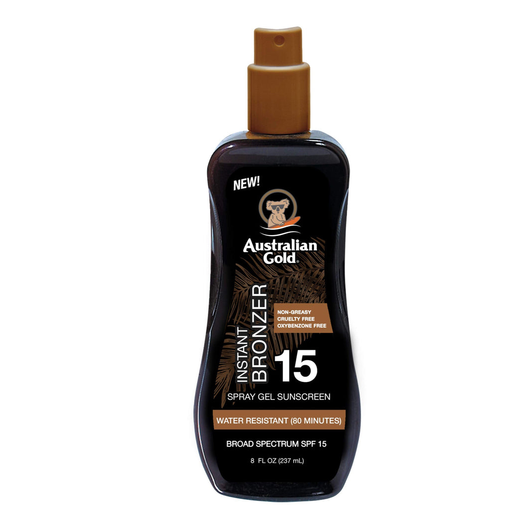 AUSTRALIAN GOLD - Gel Spray Sunscreen SPF15 Avec Bronzant - 237ml