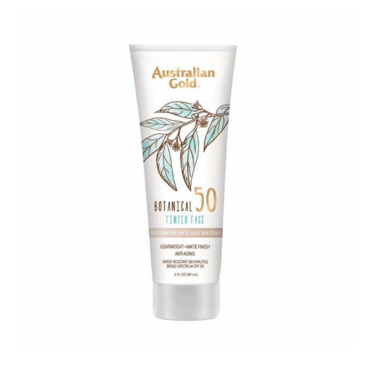 AUSTRALIAN GOLD - Botanical Tinted Sunscreen Mineral Lotion Premium Coverage SPF 50 - réf Fair to Light - 89ml