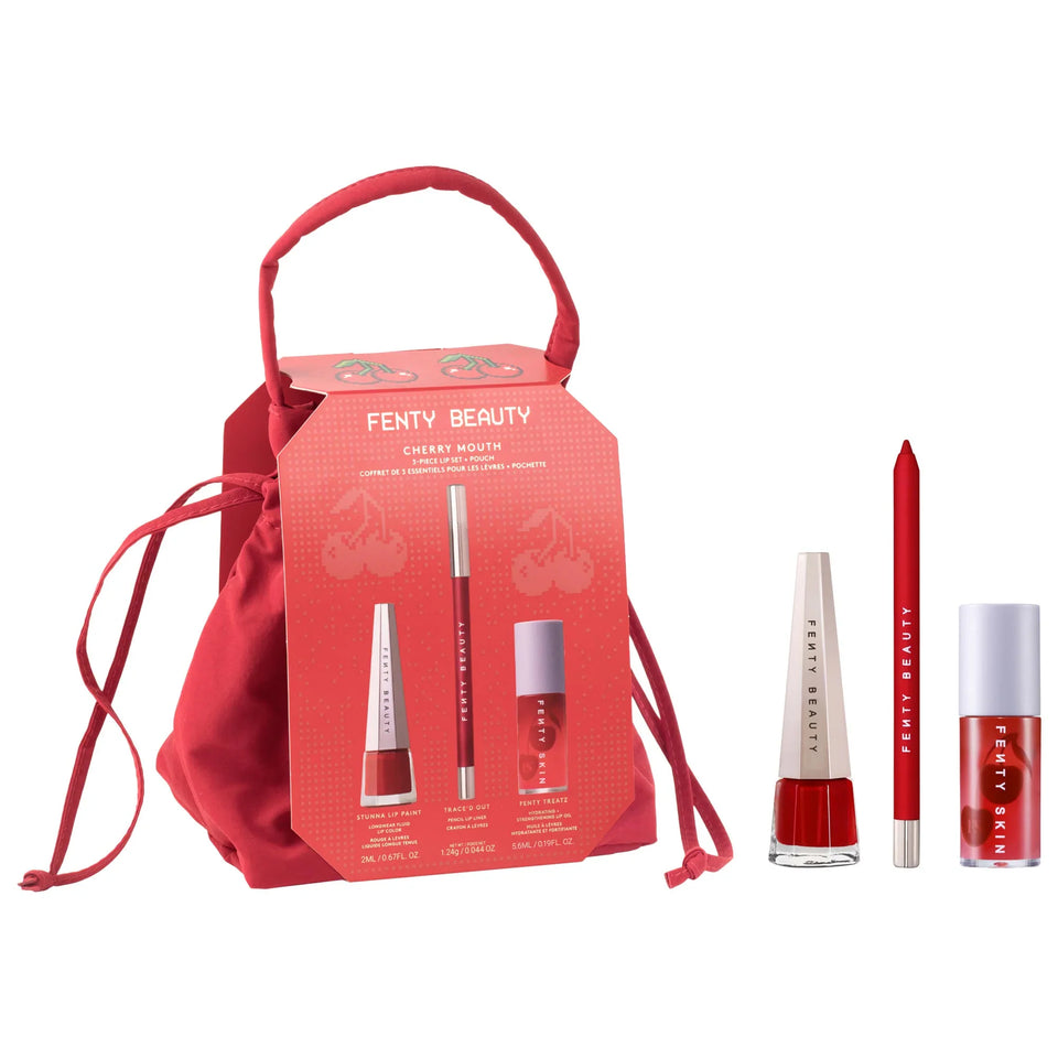 FENTY Beauty - Cherry Mouth 3 Pcs Lip Set + Pouch