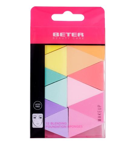 BETER - 12 Wedged makeup sponges · Latex free