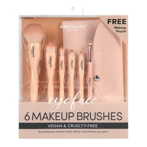 ABSOLUTE NEW YORK - 6 Makeup Brushes Vegan & Cruelty-Free