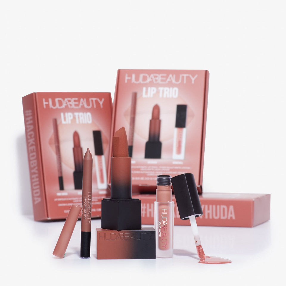 HUDA BEAUTY - The Ultimate Lip Trio Set Coffret Maquillage - réf Interview