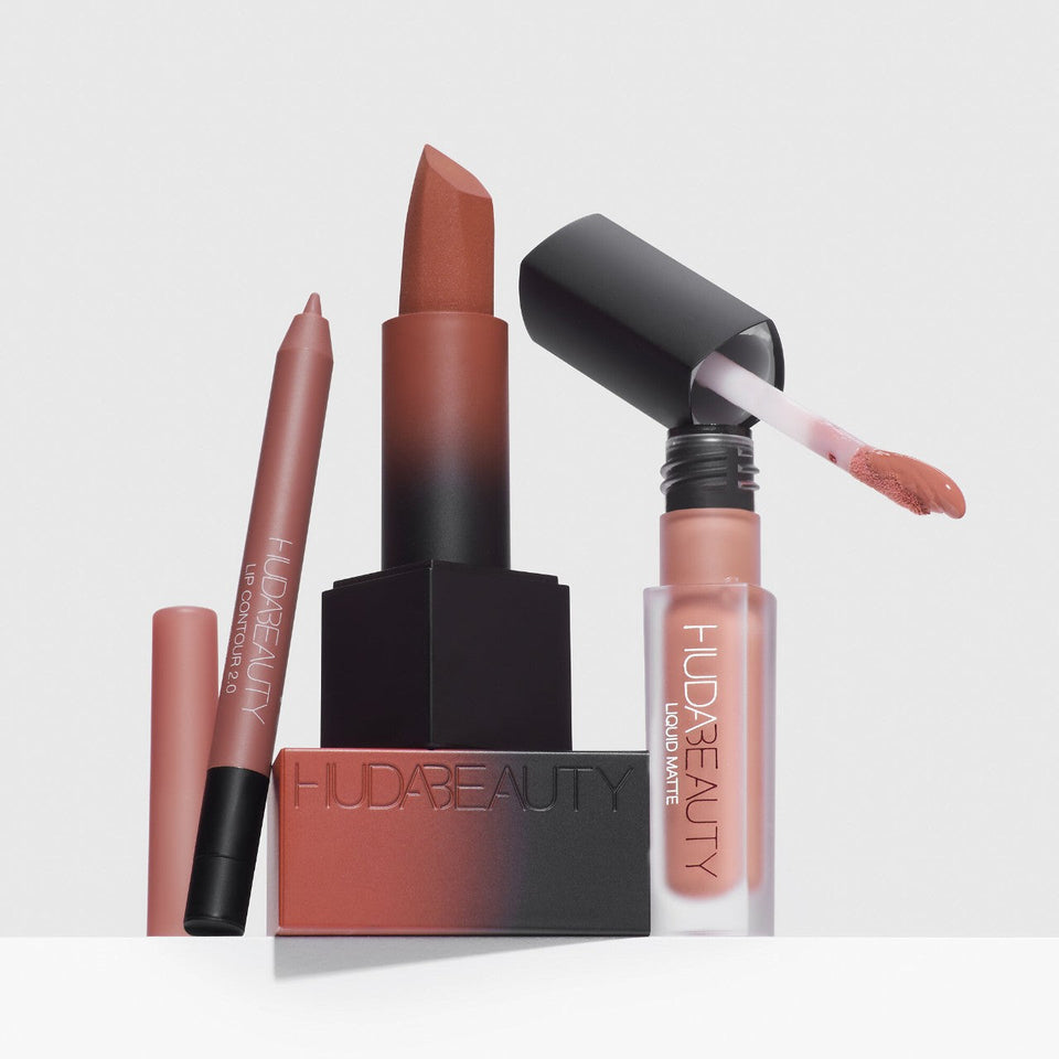 HUDA BEAUTY - The Ultimate Lip Trio Set Coffret Maquillage - réf Interview