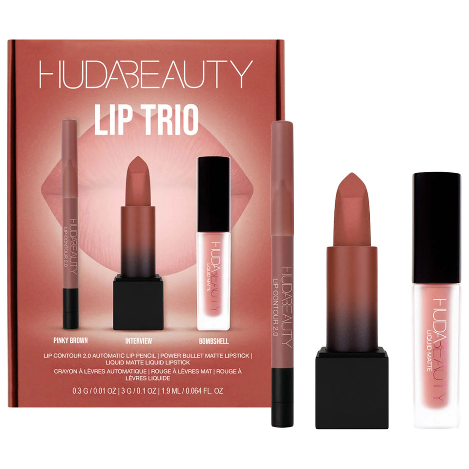 HUDA BEAUTY - The Ultimate Lip Trio Set Coffret Maquillage - réf Interview