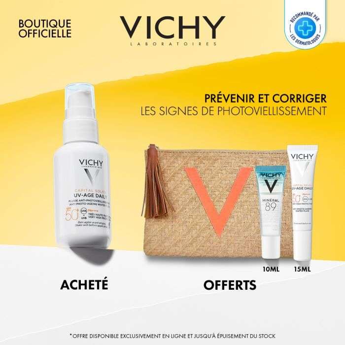 VICHY - Trousse Age Daily + Crème Solaire + Vichy Minéral Gratuits ( 3pcs)